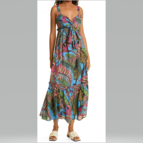 🎉Hist Pick🎉 Farm Rio Totally Tuiuiu Halter Maxi Dress size L - Picture 4 of 15